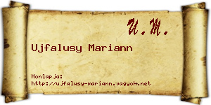 Ujfalusy Mariann névjegykártya