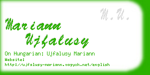 mariann ujfalusy business card